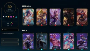 80 Skins, 1 Ultimate, 2 Míticas, 5 Lendárias! Lol Esmeralda - League of Legends