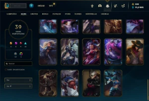 Conta platina 4 com 50 Champs e 39 Skins ( MAIN ADC / MID ) - League of Legends LOL