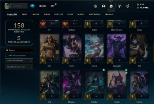Conta platina 4 com 50 Champs e 39 Skins ( MAIN ADC / MID ) - League of Legends LOL