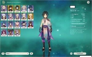 Xiao + Zong + Kequing T5* + 2 Armas T5* + 1 arma do Passe - Genshin Impact