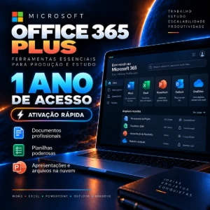 Microsoft Office 365 Plus | 1 Ano | 30 Dias Garantia - Softwares e Licenças