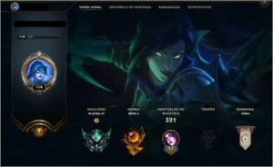 Conta faltando 10 campeões, com 165 skins e platina - League of Legends LOL