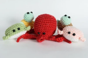 Coleção Fundo do Mar em Amigurumi com 5 Peças - Artesanato e Personalizados