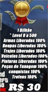 UP DE CONTA GTA V ( Ouro )