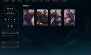 Conta Plat 4 273 Skins - League of Legends LOL