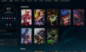 Conta LoL 60 Skins Ouro 4, Skin Mítica - League of Legends
