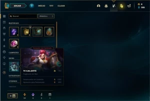 Conta prata 1 com 28 Champs e 8 Skins + 1 Fragmento - League of Legends LOL