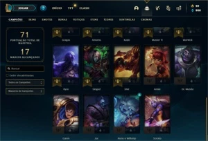 Conta ouro 4 com 29 Champs e 11 Skins + 1 Fragmento - League of Legends LOL