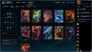 CONTA COM 376 SKINS, 151 LEGADO, TODAS AS 4 ULTIMATE - League of Legends LOL