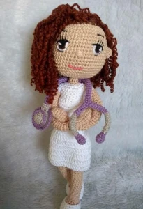 Amigurumi Profissões - Veterinária - Artesanato e Personalizados