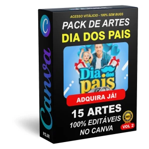 Pack Canva Dia dos Pais Vol 2 - 15 Artes Editáveis - Serviços Digitais