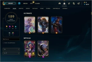 Conta de lol 189 skins - League of Legends
