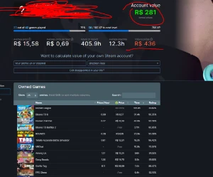Conta Steam Q Vale R$281 Full Acesso Com Rocket League
