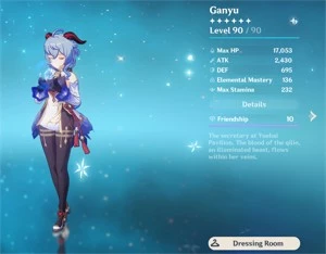 Conta Genshin Impact Ganyu C6, Ammos Bow R4, Raiden C2 etc