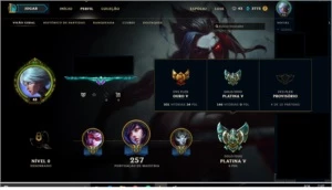 CONTA PLAT 5 ( OURO 5 FLEX ) 58 CHAMPIONS - League of Legends LOL