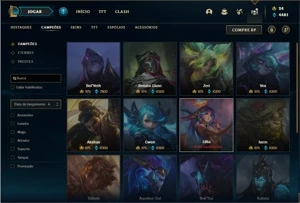 Conta prata 3 com 141 Champs e 221 Skins + 4 Vitoriosas - League of Legends LOL
