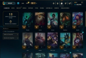 Ouro 4 com 35 Champs e 2 Skins - League of Legends LOL