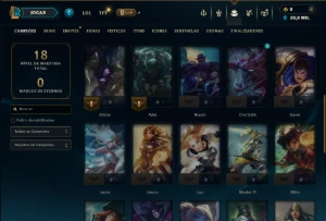 Ouro 4 com 35 Champs e 2 Skins - League of Legends LOL