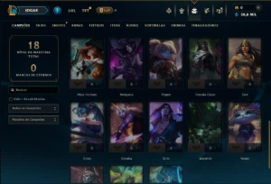 Ouro 4 com 35 Champs e 2 Skins - League of Legends LOL