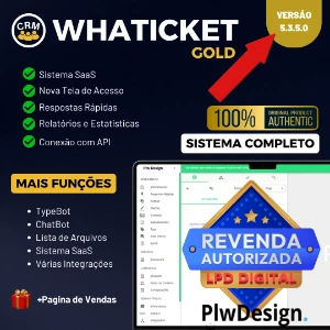 Saas - Plw Whaticket Gold * Ultima Versão Oficial + Aulas *