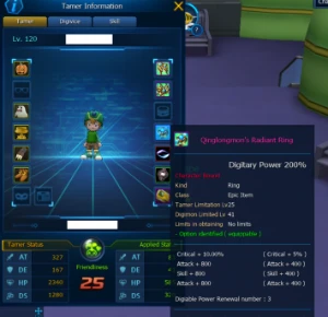 Conta DMW jump Gaiomon SSS - Digimon Masters Online DMO