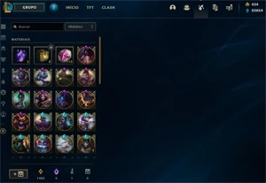 CONTA RARA COM 450 SKINS e + de 800 PONTOS DE MAESTRIA - League of Legends LOL