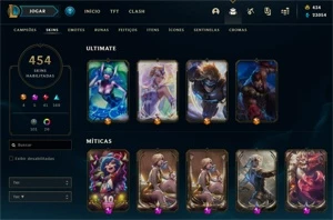 CONTA RARA COM 450 SKINS e + de 800 PONTOS DE MAESTRIA - League of Legends LOL