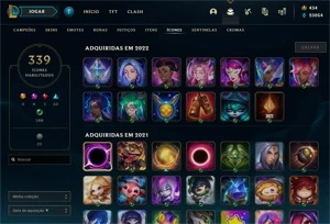 CONTA RARA COM 450 SKINS e + de 800 PONTOS DE MAESTRIA - League of Legends LOL