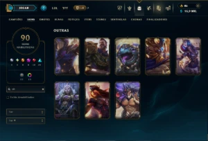 Prata 1 com 145 Champs e 90 Skins ( ADC / MID / JG ) - League of Legends LOL