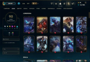 Prata 1 com 145 Champs e 90 Skins ( ADC / MID / JG ) - League of Legends LOL