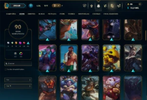 Prata 1 com 145 Champs e 90 Skins ( ADC / MID / JG ) - League of Legends LOL