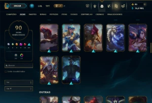 Prata 1 com 145 Champs e 90 Skins ( ADC / MID / JG ) - League of Legends LOL