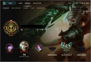 CONTA PLATINA V, BORDA OURO 1, MMR ALTO - League of Legends LOL