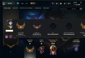 Ouro 3 com 120 Champs e 87 Skins ( MID / JG ) - League of Legends LOL