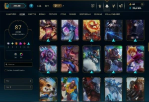 Ouro 3 com 120 Champs e 87 Skins ( MID / JG ) - League of Legends LOL