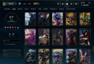 Ouro 3 com 120 Champs e 87 Skins ( MID / JG ) - League of Legends LOL