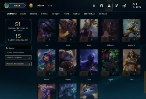 Ferro 2 com 40 Champs  e 4 Skins + 9 Fragmentos - League of Legends LOL