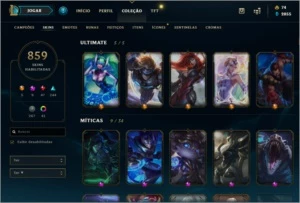 Conta League of Legends 859 Skins LOL