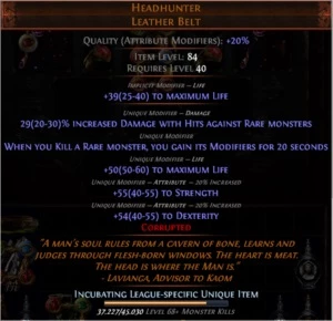 HeadHunter - Path Of Exile - Outros