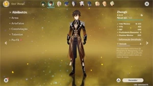 Conta Genshin impact com xiao, zhongli, itto e mona AR38