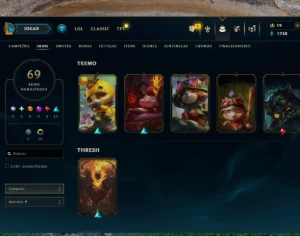 Lol ACC Mono Teemo Esmerald IV  maestria 27 , 17 skins - League of Legends