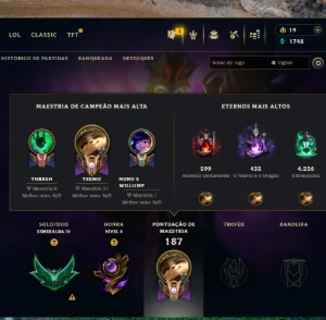 Lol ACC Mono Teemo Esmerald IV  maestria 27 , 17 skins - League of Legends
