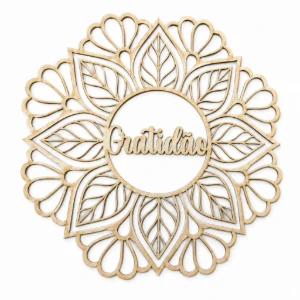 Mandala Gratidão em MDF Cru 45 x 45 cm - Artesanato e Personalizados
