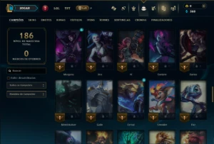 Unranked com 80 Champs e 9 Skins - League of Legends LOL