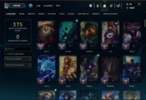 Platina 1 com 115 Champs e 63 Skins ( MAIN SUP ) - League of Legends LOL