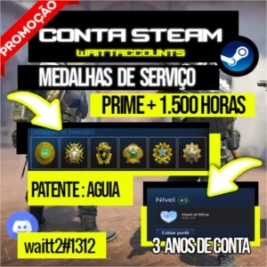 CONTA STEAM NIVEL 43 COM JOGOS E MEDALHAS NO CS GO