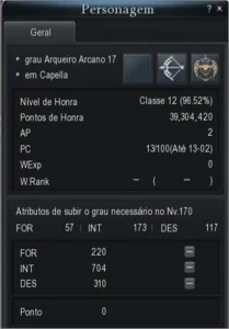Arqueiro Arcano 164 Mercúrio 2,5K de PA Full Equipado - Cabal Online