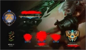 Conta desafiante com Riven campeonato season 2 - League of Legends LOL