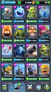 Conta Clash Royale - Arena 11 - 3800 troféus