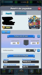Conta Clash Royale - Arena 11 - 3800 troféus